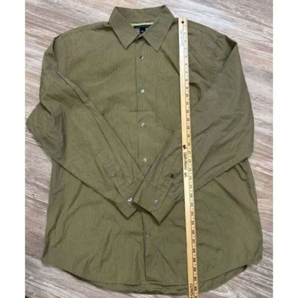 Banana Republic Dress Shirt Mens XL‎ Button Up Yellow/green stripe
